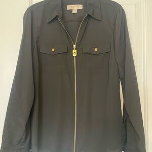 Michael Kors Black Top with Gold Zipper